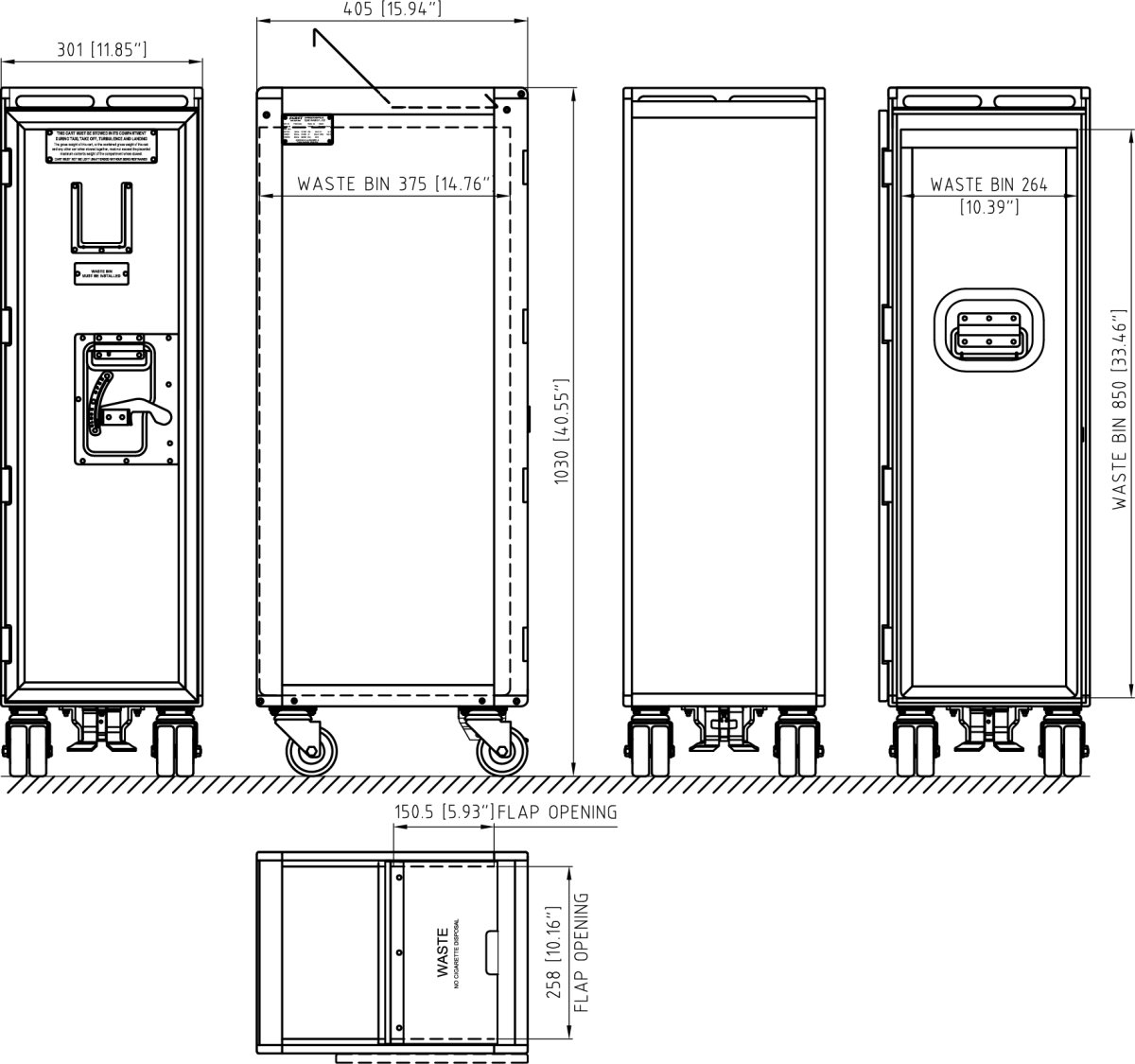 Drawing for HS Waste Cart Top Load