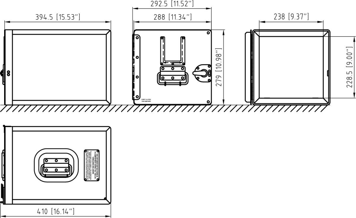 Drawing for ATLAS Standard Ice Container for one Drawer